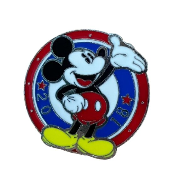 Disney Trading Pin 2018 Mickey Mouse Red White Blue American Star - Picture 1 of 2